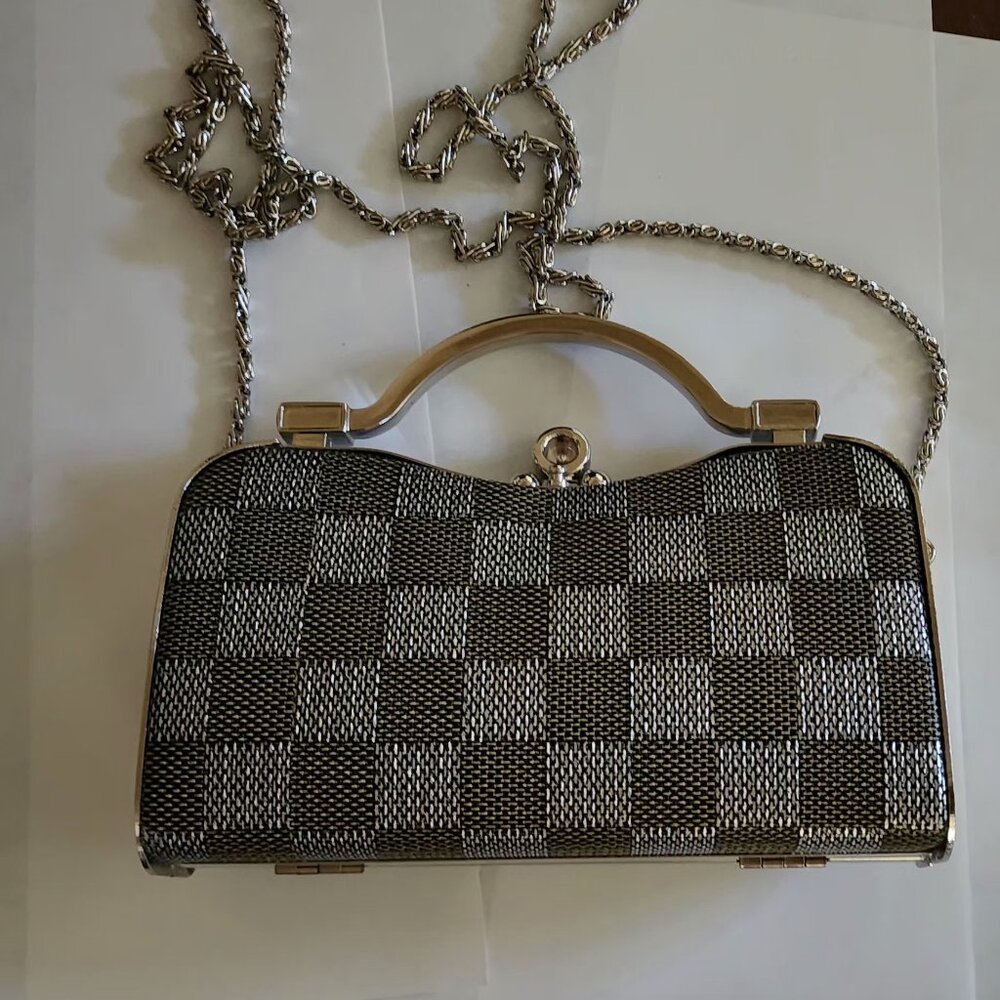 Vintage Bill Blass Checkerboard Clutch- Late 90's early 2000s Excellent Cond